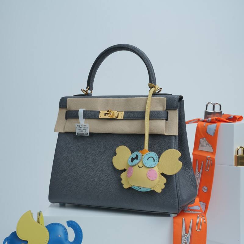 Hermes Kelly Blue-grey Togo leather handbag — 1:1 Replica