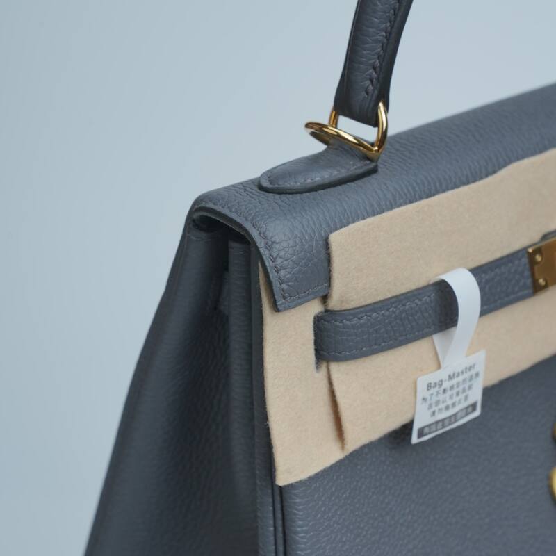Hermes Kelly Blue-grey Togo leather handbag — 1:1 Replica