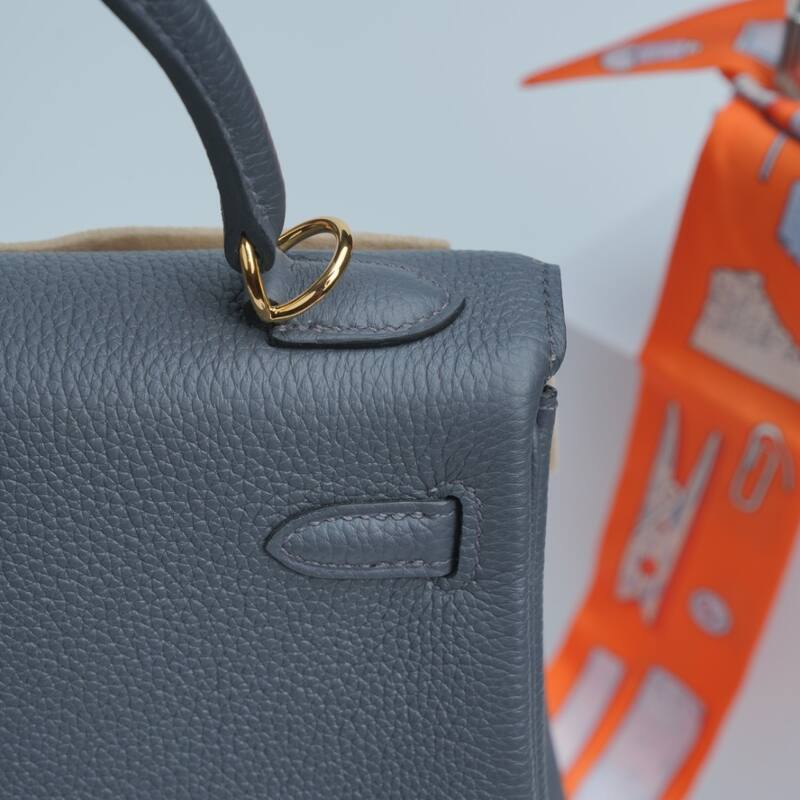 Hermes Kelly Blue-grey Togo leather handbag — 1:1 Replica