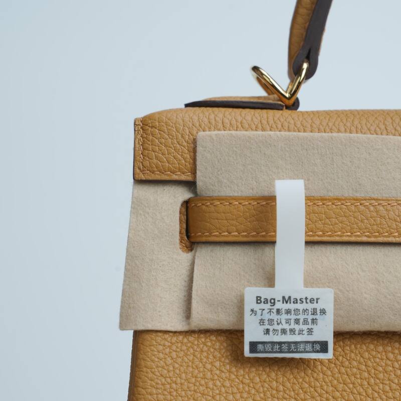 Hermes Kelly Gold Brown Togo leather shoulder — AAA Quality Replica