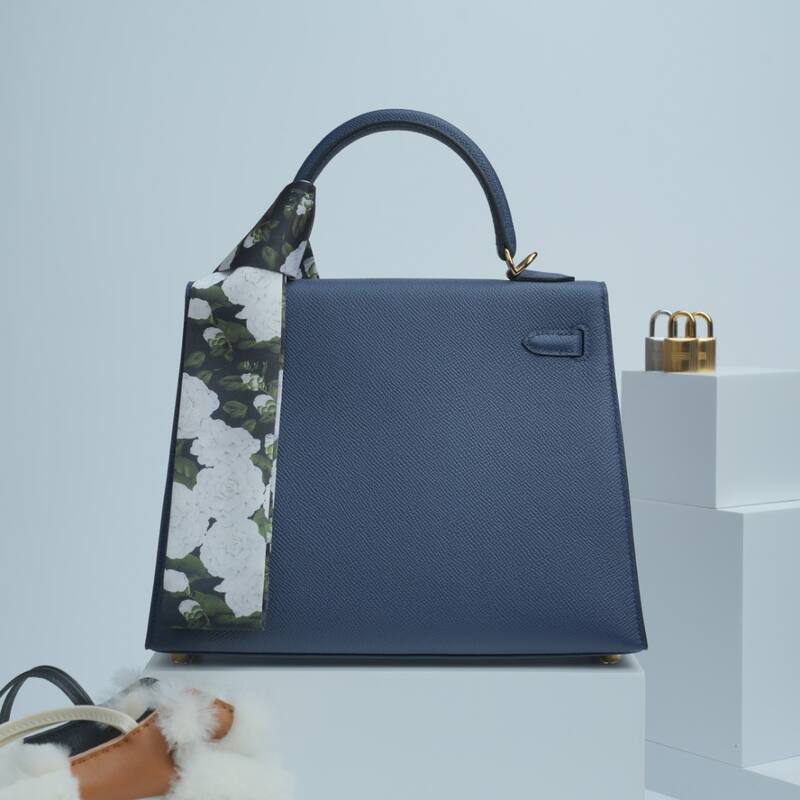 Hermes Kelly Blue Epsom shoulder — 1:1 Replica