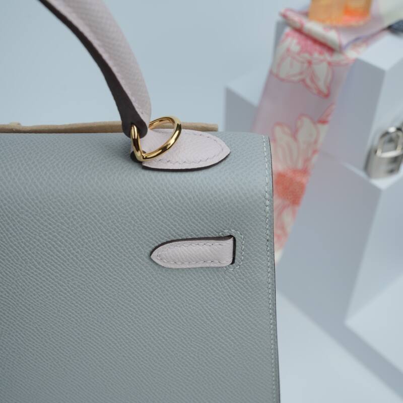 Hermes Kelly Grey and Beige Epsom shoulder — Premium Replica