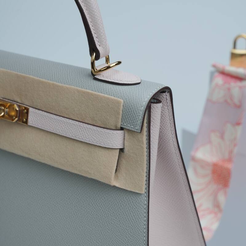 Hermes Kelly Grey and Beige Epsom shoulder — Premium Replica