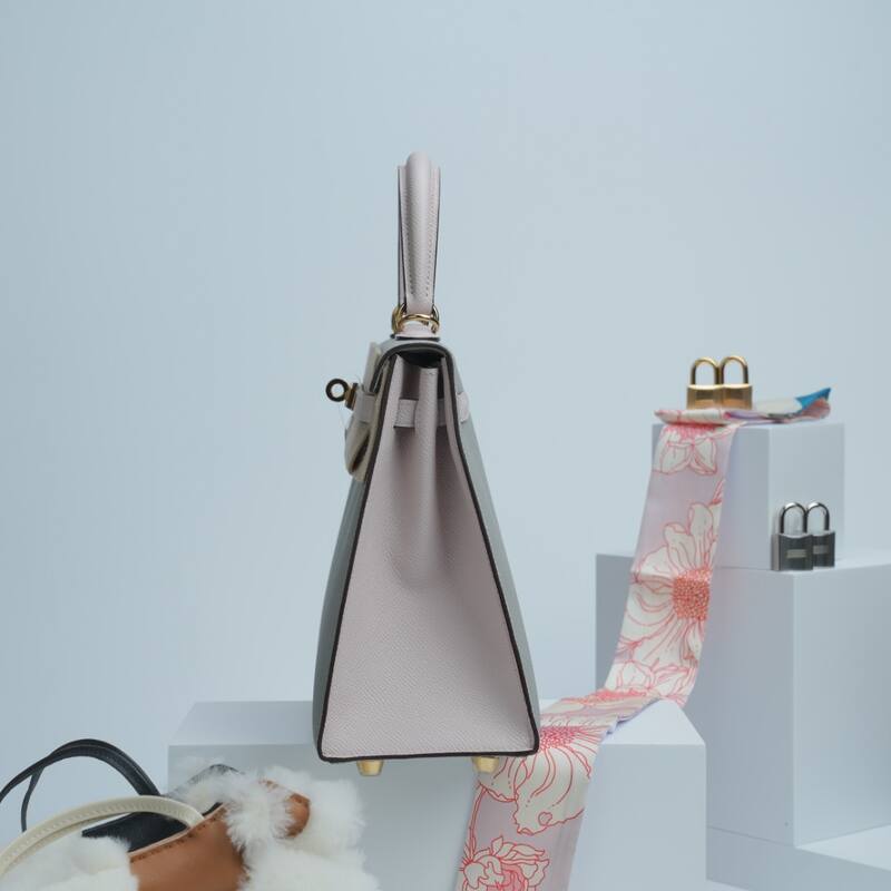Hermes Kelly Grey and Beige Epsom shoulder — Premium Replica