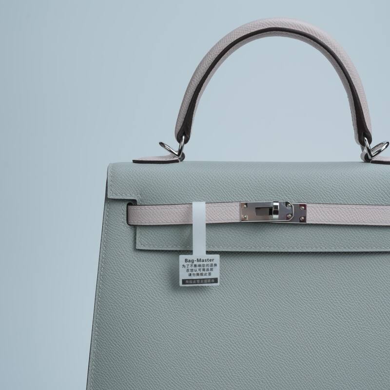 Hermes Kelly Light grey and pale pink Epsom shoulder — 1:1 Replica