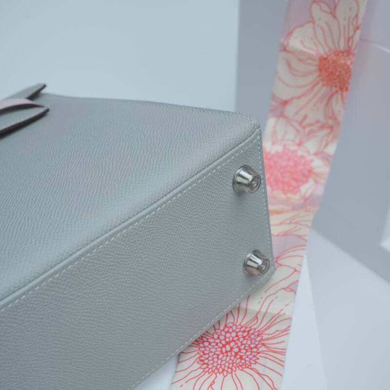 Hermes Kelly Light grey and pale pink Epsom shoulder — 1:1 Replica