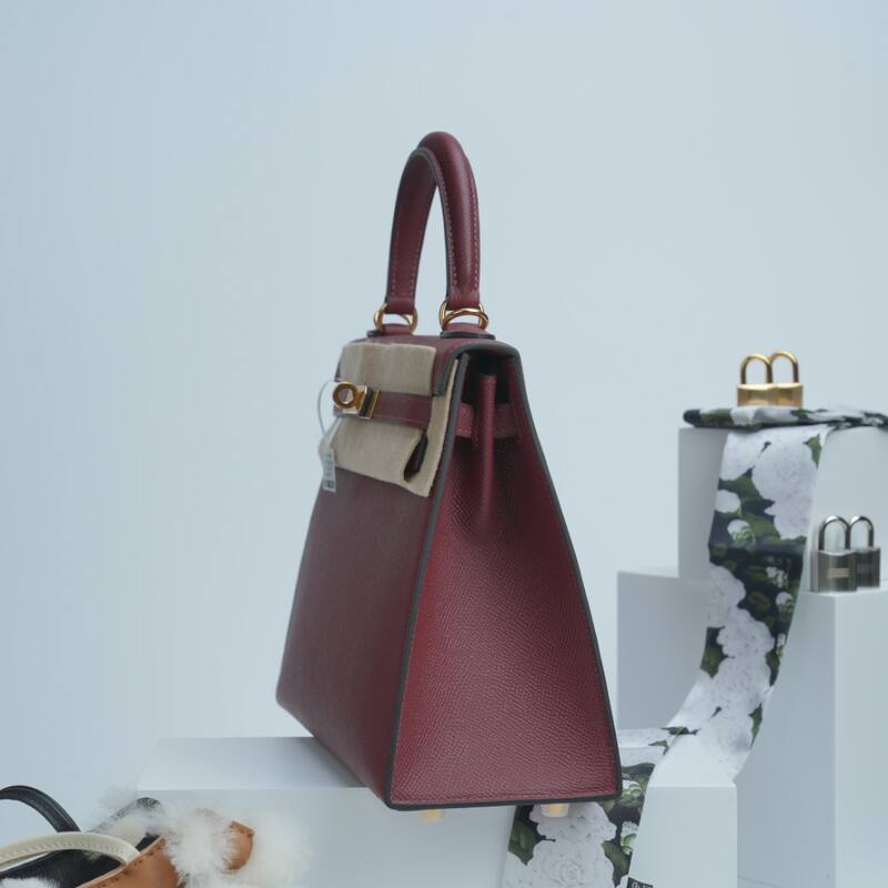 Hermes Kelly Burgundy Epsom handbag — 1:1 Replica