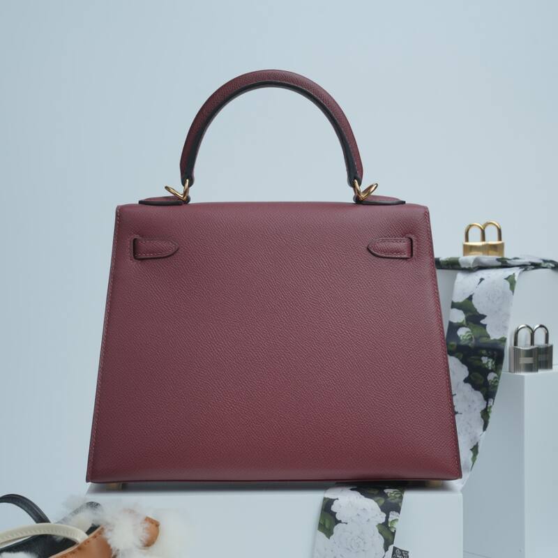 Hermes Kelly Burgundy Epsom handbag — 1:1 Replica