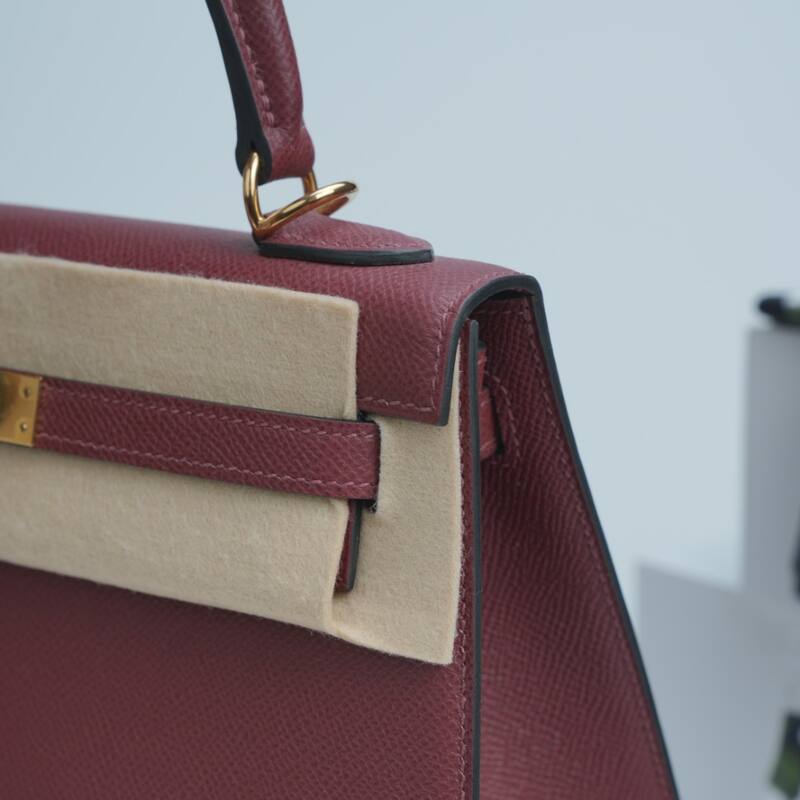Hermes Kelly Burgundy Epsom handbag — 1:1 Replica