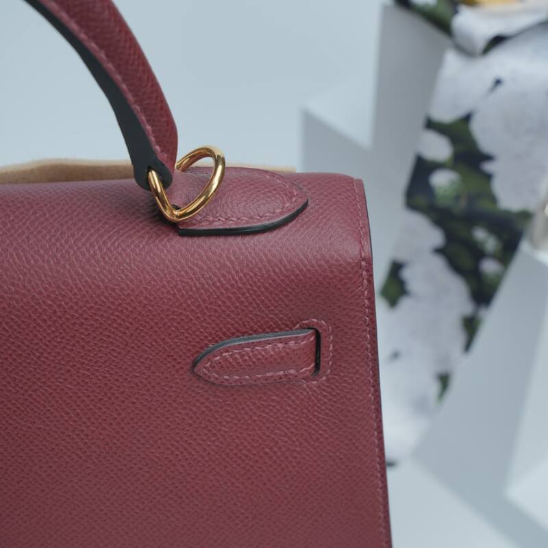 Hermes Kelly Burgundy Epsom handbag — 1:1 Replica