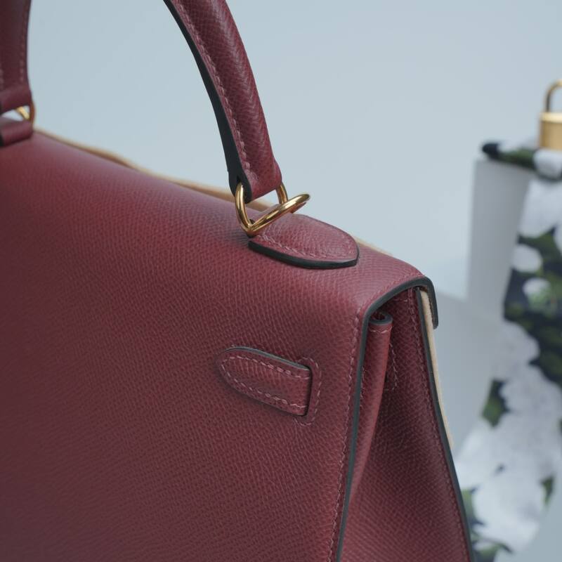 Hermes Kelly Burgundy Epsom handbag — 1:1 Replica