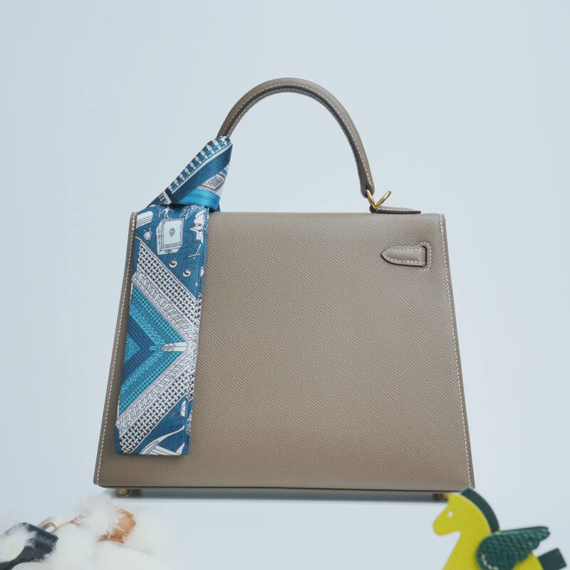 Hermes Kelly Etoupe Epsom shoulder — Premium Replica