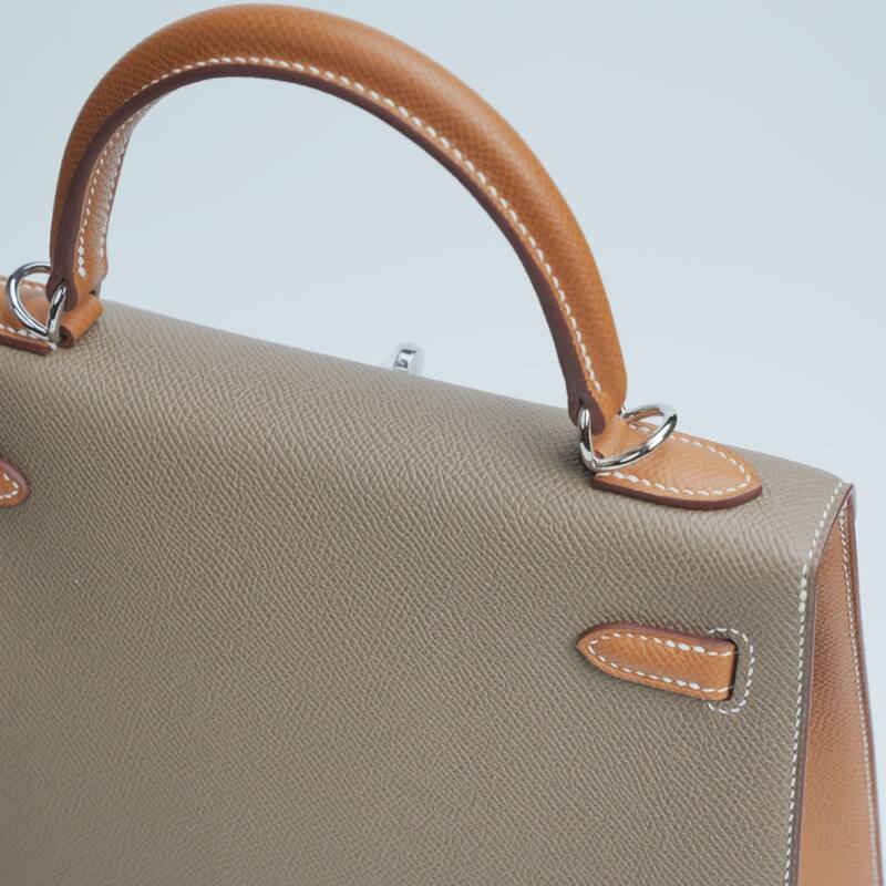 Hermes Kelly Etoupe Tan Epsom shoulder — Premium Replica