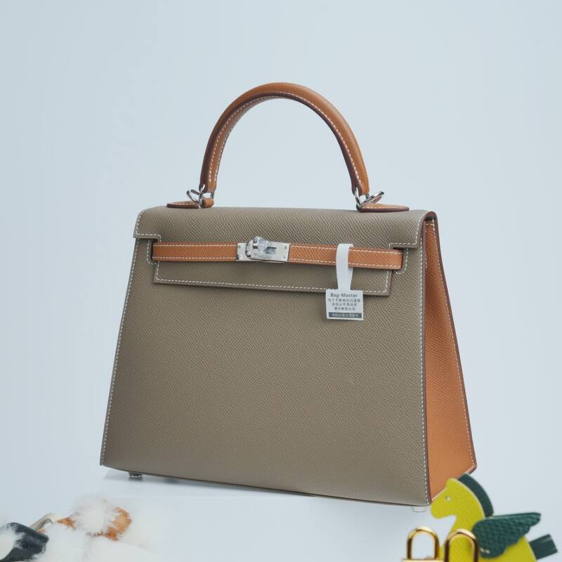 Hermes Kelly Etoupe Tan Epsom shoulder — Premium Replica