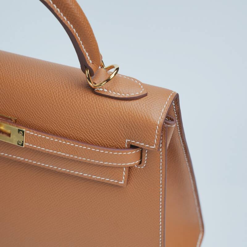 Hermes Kelly Gold Brown Epsom handbag — 1:1 Replica