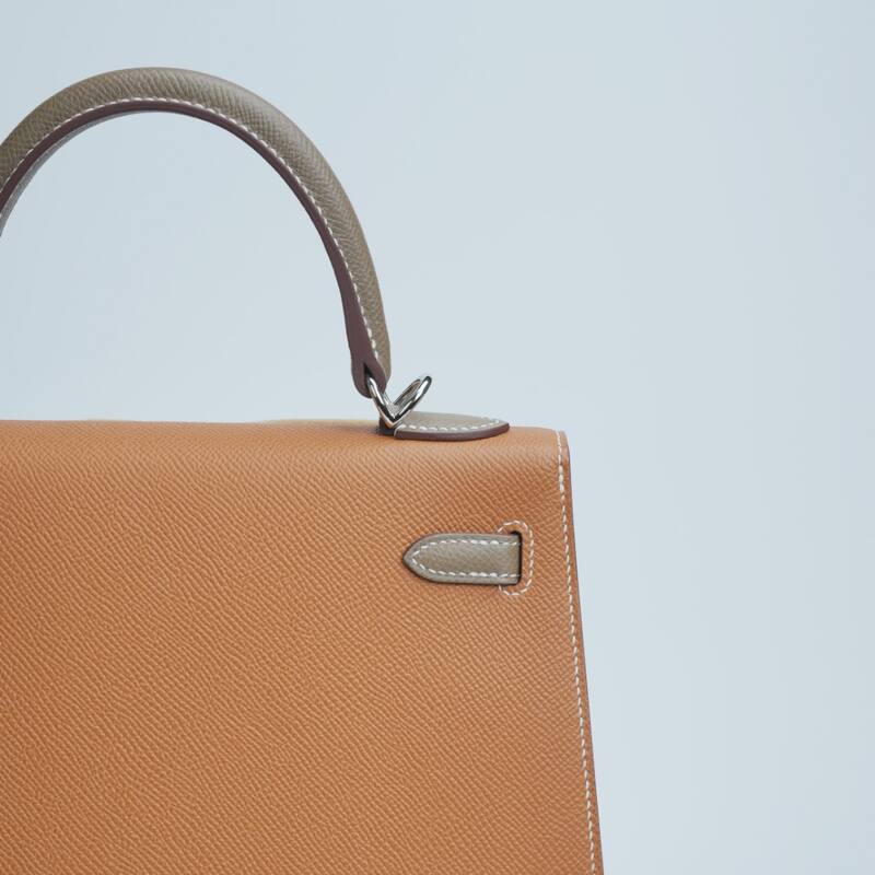 Hermes Kelly Gold Taupe Epsom shoulder — 1:1 Replica