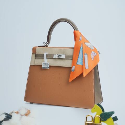 Hermes Kelly Gold Taupe Epsom shoulder 1 1 Replica