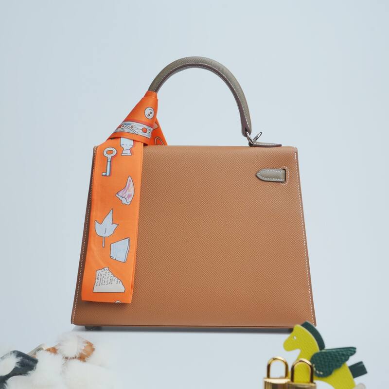 Hermes Kelly Gold Taupe Epsom shoulder — 1:1 Replica
