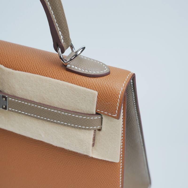 Hermes Kelly Gold Taupe Epsom shoulder — 1:1 Replica