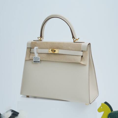 Hermes Kelly Epsom Beige top handle 1 1 Replica