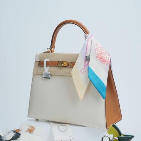 Hermes Kelly Craie Gold Epsom handbag 1 1 Replica