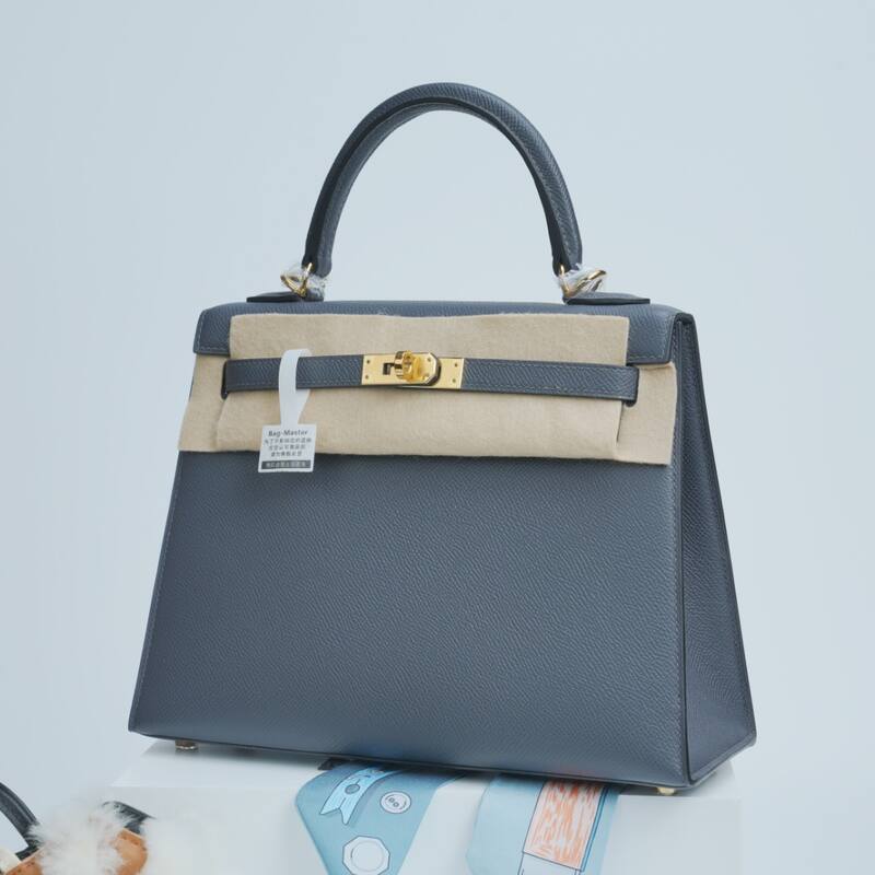 Hermes Kelly Blue-grey Epsom shoulder — 1:1 Replica