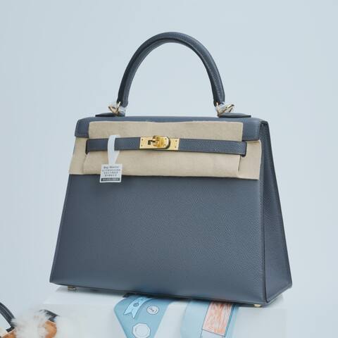 Hermes Kelly Blue-grey Epsom shoulder 1 1 Replica