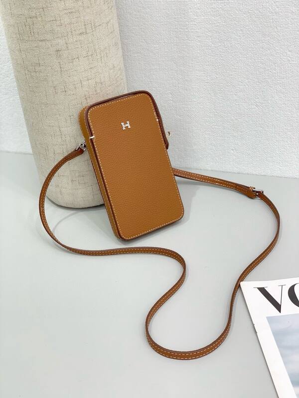 Hermes Orange White leather crossbody — AAA Quality Replica