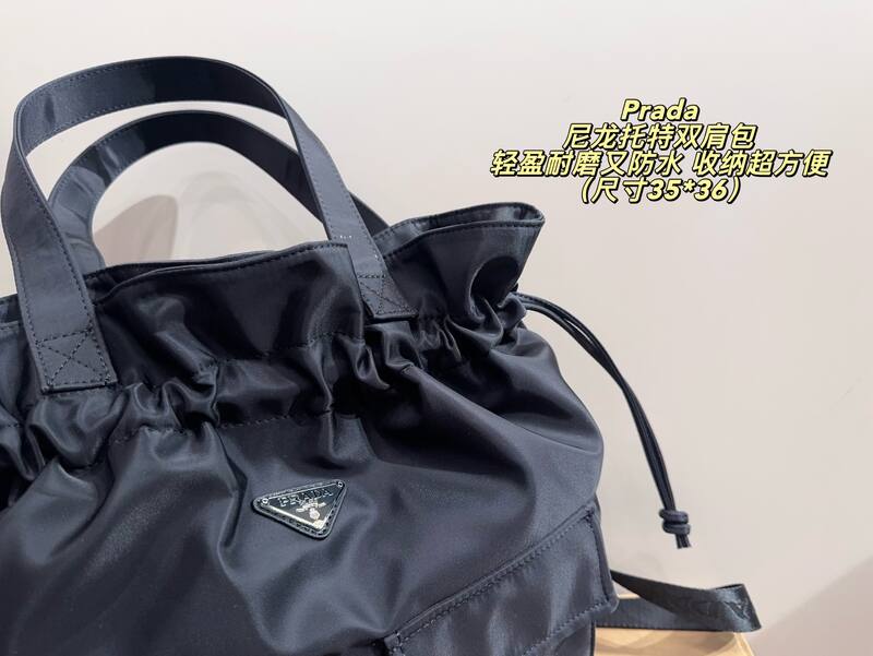 Prada Nylon black 35*36cm backpack — Premium Replica