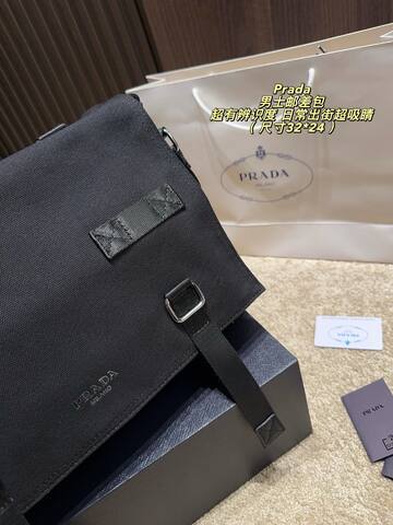 Prada Black canvas 32 24cm crossbody AAA Quality Replica