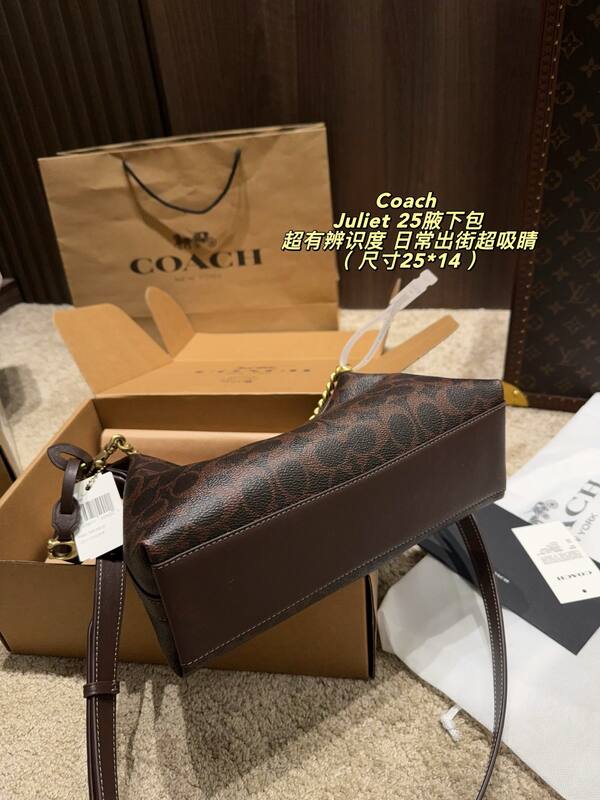 Coach Juliet 25 Brown Signature Monogram 25*14cm shoulder — Premium Replica