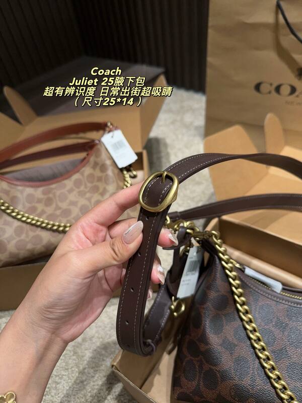 Coach Juliet 25 Brown Signature Monogram 25*14cm shoulder — Premium Replica