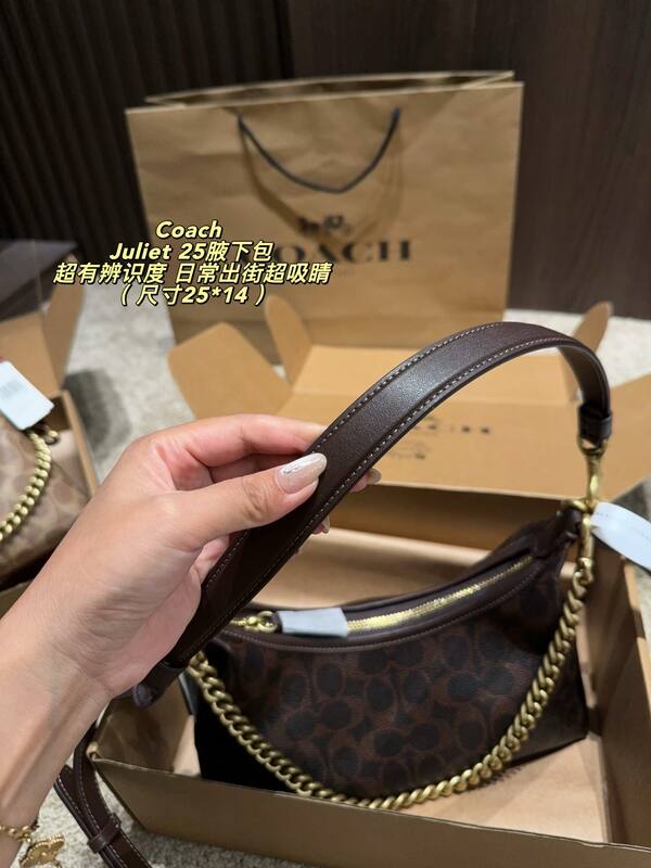 Coach Juliet 25 Brown Signature Monogram 25*14cm shoulder — Premium Replica