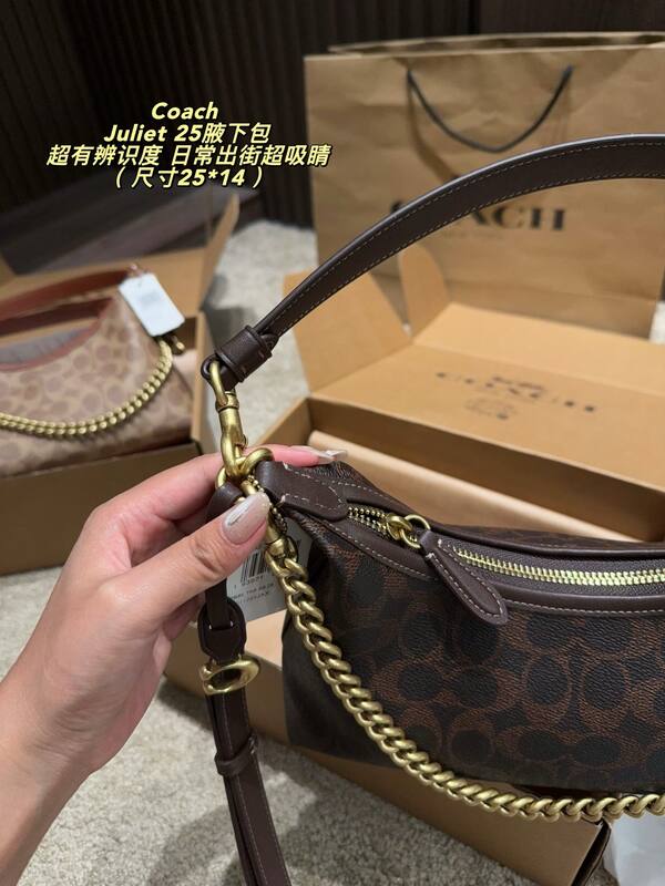 Coach Juliet 25 Brown Signature Monogram 25*14cm shoulder — Premium Replica