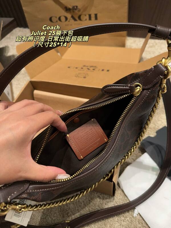 Coach Juliet 25 Brown Signature Monogram 25*14cm shoulder — Premium Replica