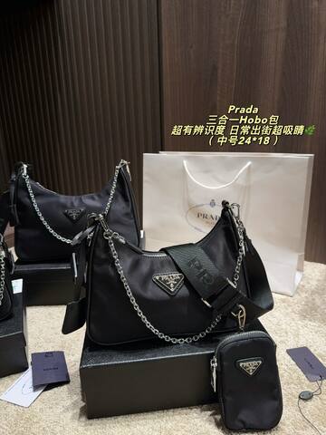 Prada Re-Edition 2005 Nylon black 22 16cm 24 18cm 28 20cm crossbody 1 1 Replica