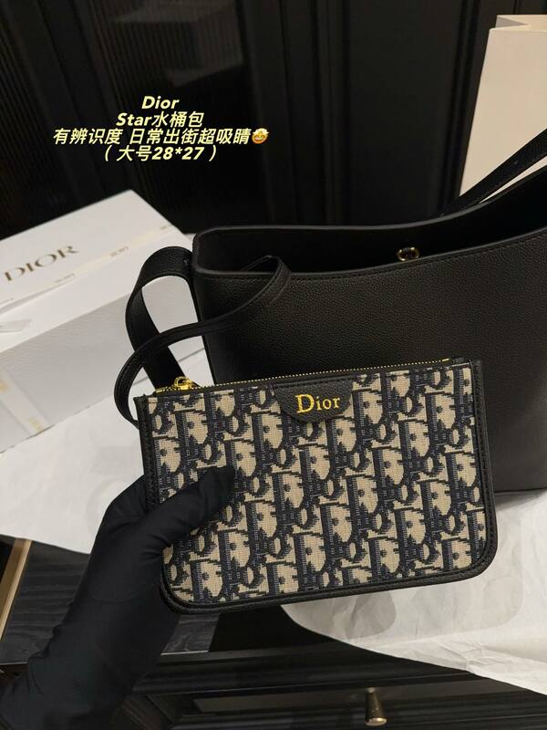Dior Star Black leather shoulder — AAA Quality Replica