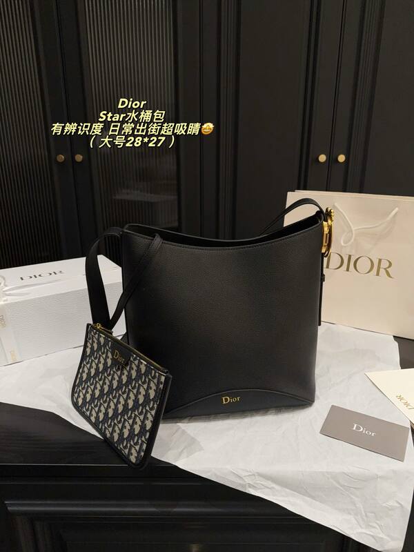 Dior Star Black leather shoulder — AAA Quality Replica