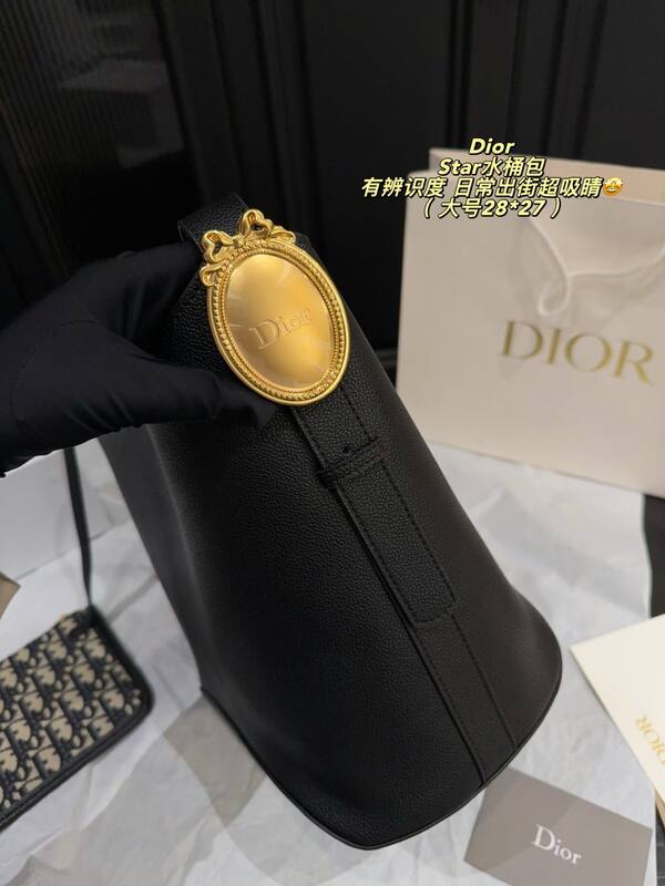 Dior Star Black leather shoulder — AAA Quality Replica