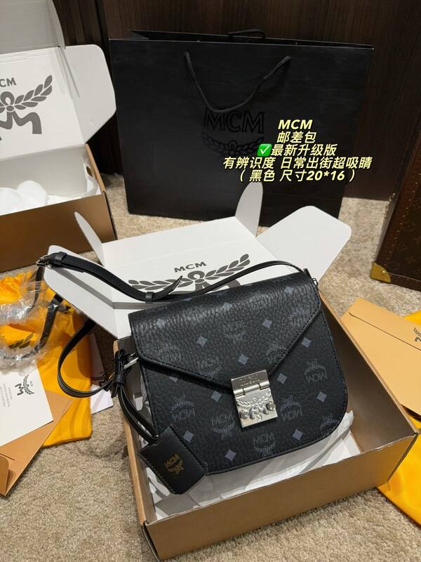 MCM Patricia Visetos Cognac Monogram Black Monogram 20*16cm crossbody — 1:1 Replica