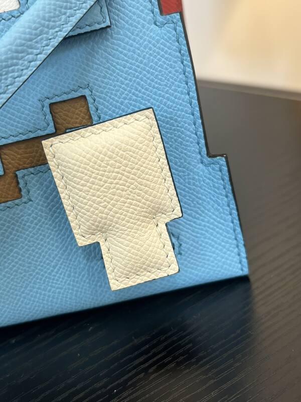 Hermes Mosaic Blue Epsom leather top handle — 1:1 Replica