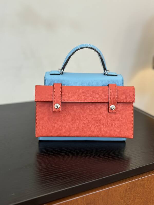 Hermes Mosaic Blue Epsom leather top handle — 1:1 Replica