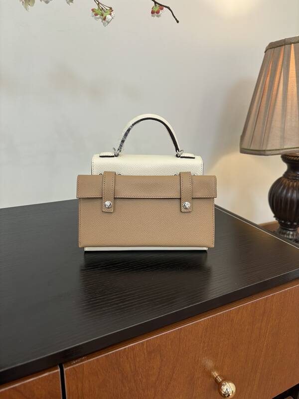 Hermes Mosaic White Epsom with multicolor accents mini top handle — Premium Replica