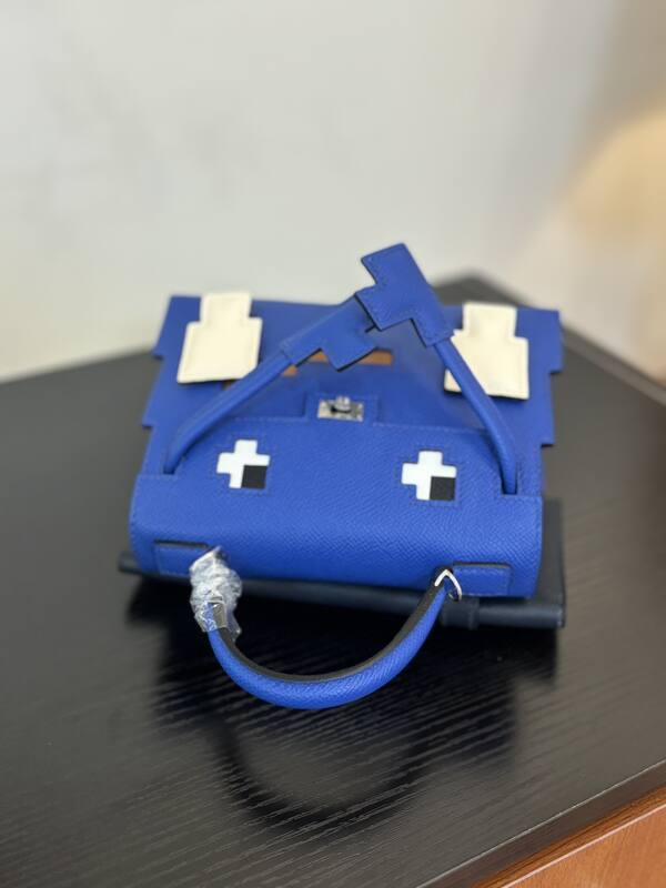 Hermes Mosaic Doll Blue Epsom leather top handle — 1:1 Replica