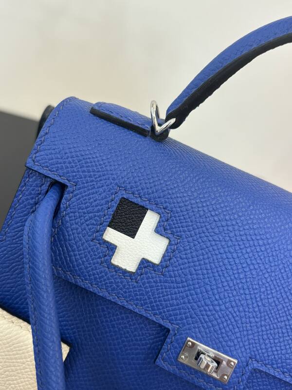 Hermes Mosaic Doll Blue Epsom leather top handle — 1:1 Replica