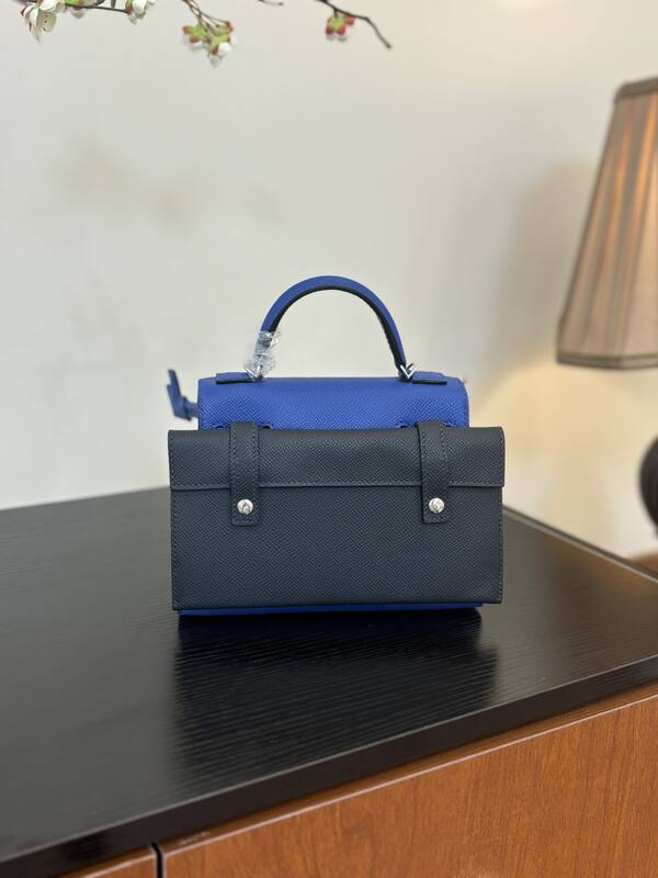 Hermes Mosaic Doll Blue Epsom leather top handle — 1:1 Replica