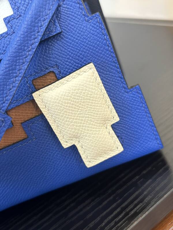 Hermes Mosaic Doll Blue Epsom leather top handle — 1:1 Replica