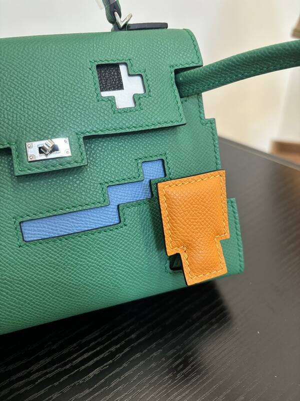 Hermes Mosaic doll bag Green multicolor Epsom leather crossbody — Premium Replica