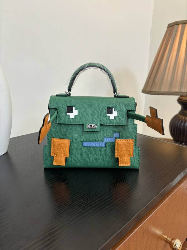Hermes Mosaic doll bag Green multicolor Epsom leather crossbody — Premium Replica