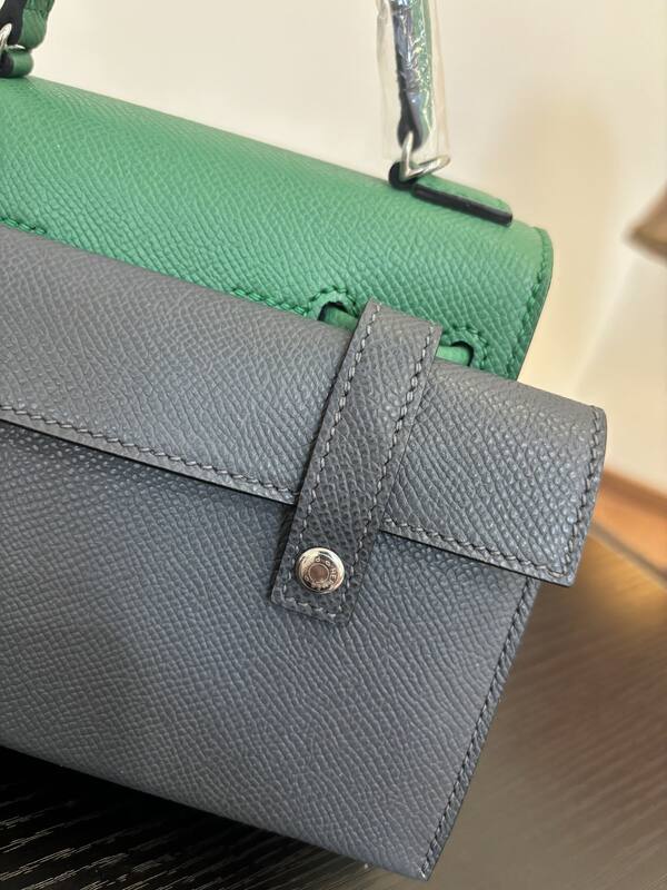 Hermes Mosaic doll bag Green multicolor Epsom leather crossbody — Premium Replica